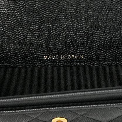 Chanel Caviar Quilted Enamel Coco Casino Flap Card Holder Wallet Black 7 of 9