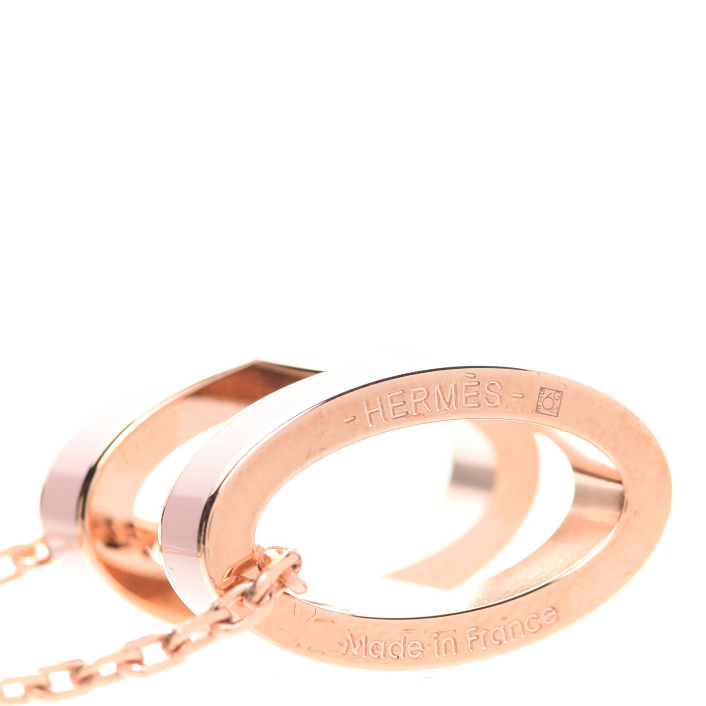 Lacquered Rose Gold Pop H Pendant Necklace Rose Dragee