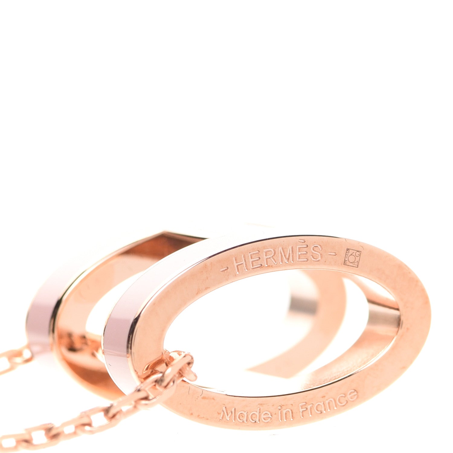 Hermes Lacquered Rose Gold Pop H Pendant Necklace Rose Dragee 5 of 8