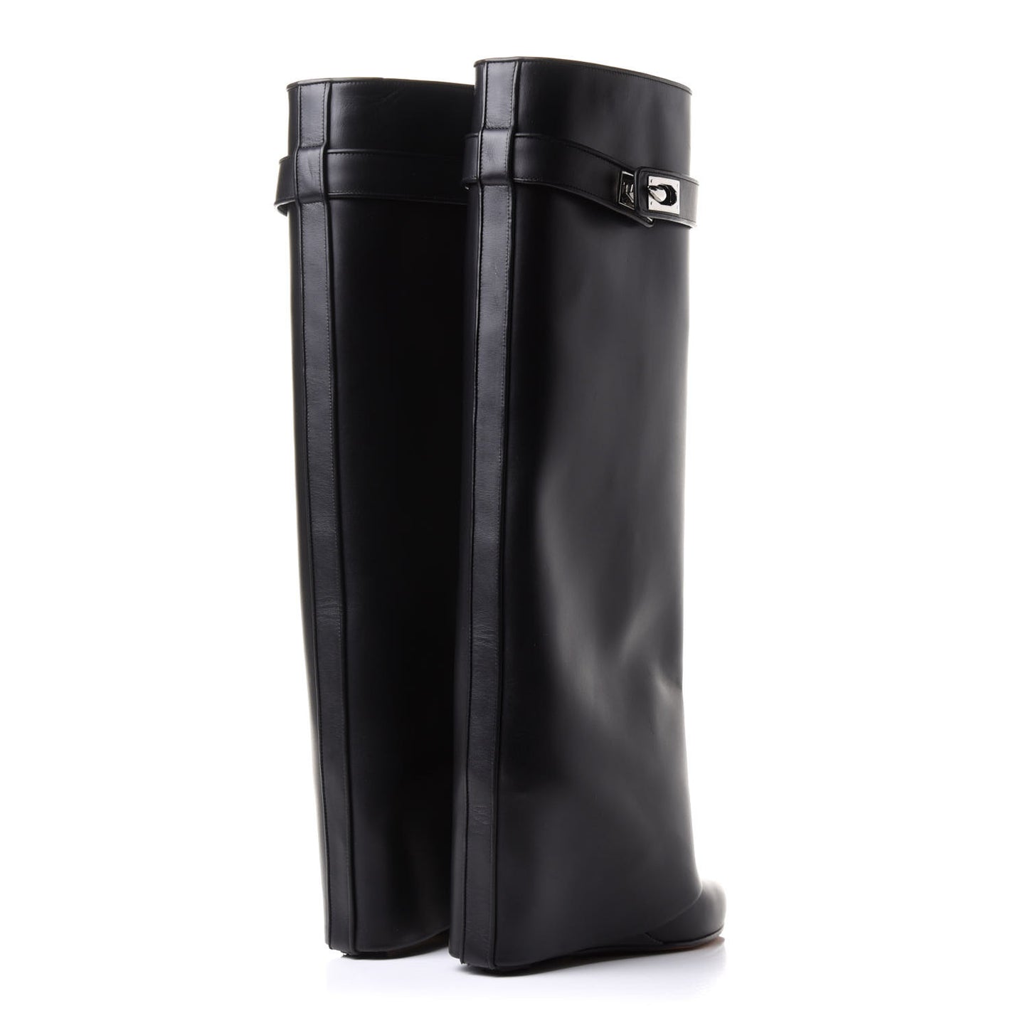 Calfskin Shark Lock Pant Boots 37 Black