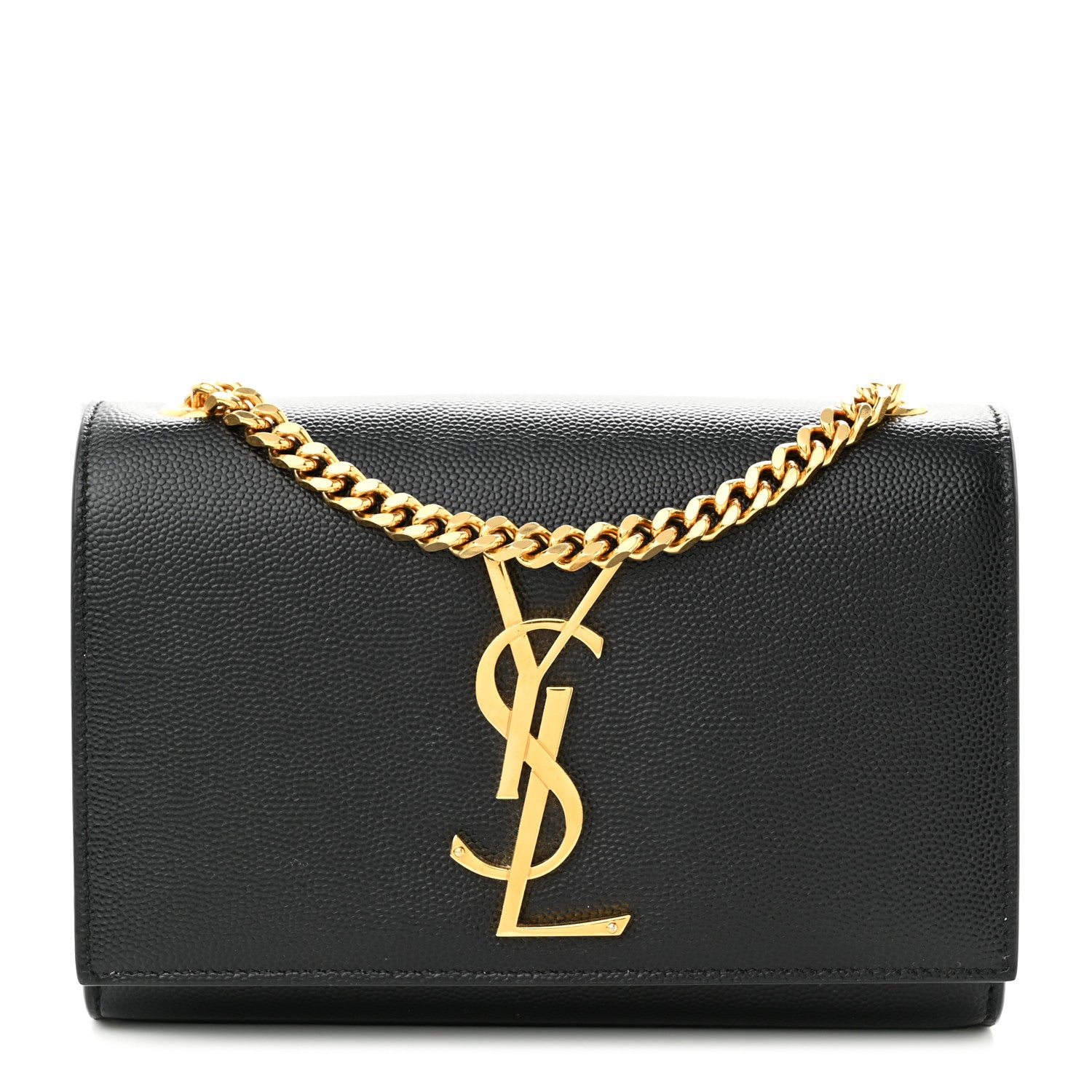 Saint Laurent Grain De Poudre Small Monogram Kate Satchel Black 1 of 10