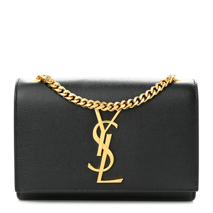 Saint Laurent Grain De Poudre Small Monogram Kate Satchel Black 1 of 10