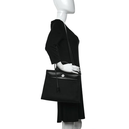 Hermes Military Toile Vache Hunter Herbag Zip PM 31 Black 3 of 11