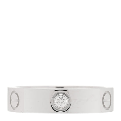 Cartier 18K White Gold 3 Diamond 5.5mm LOVE Ring 62 10 3 of 4