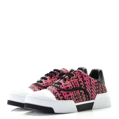 Christian Dior Laminated Lambskin Woven D-Smash Sneakers 36 Fuxia Black 3 of 8