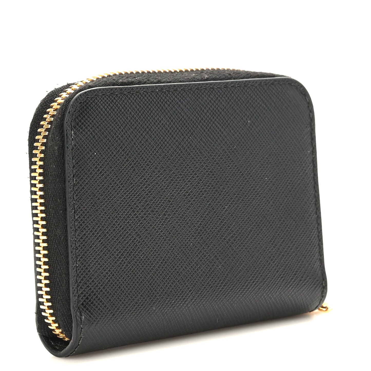 Saffiano Metal Zip Coin Purse Black