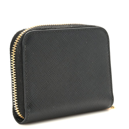 Prada Saffiano Metal Zip Coin Purse Black 4 of 8