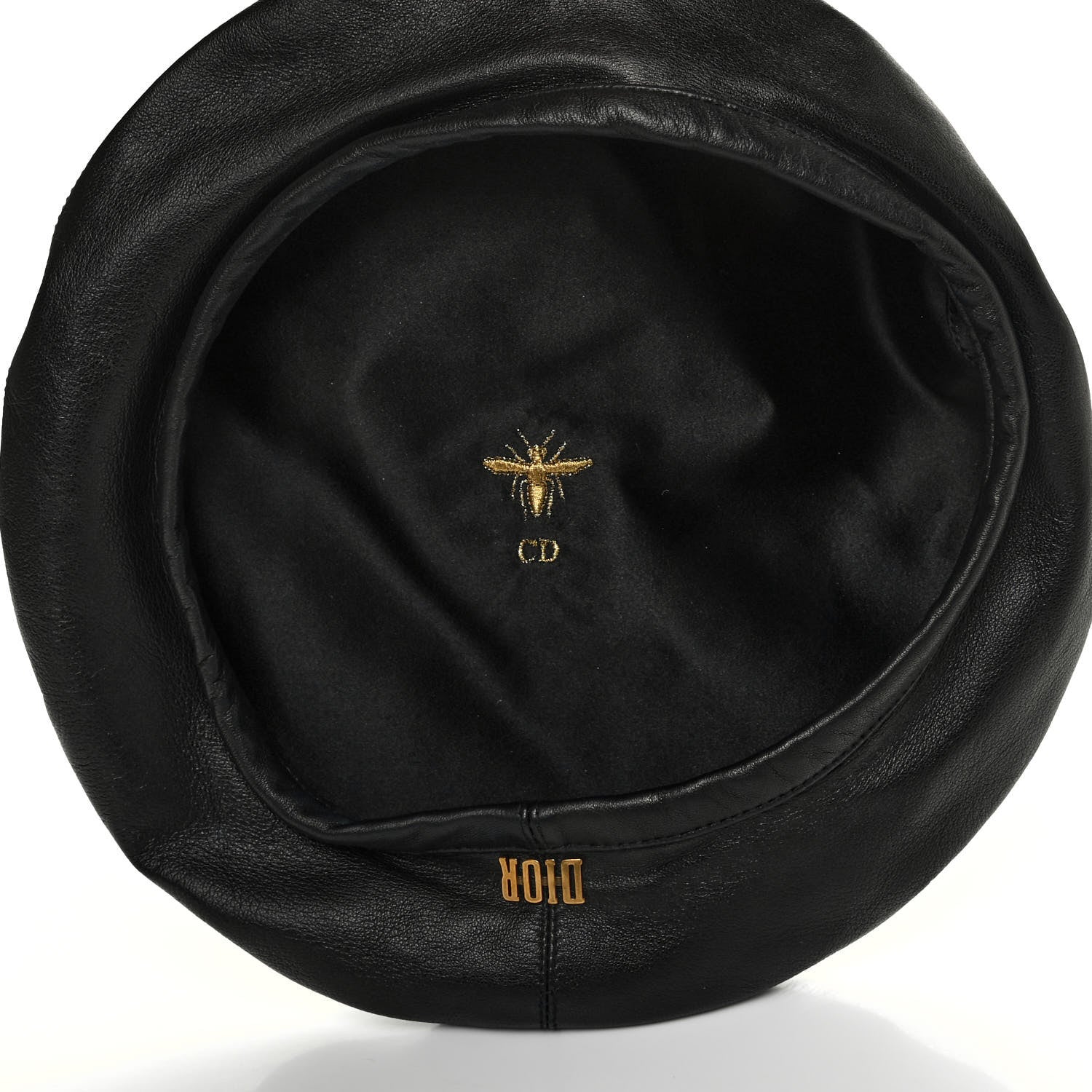 Christian Dior Lambskin D-Dream Beret 57 Black 4 of 4