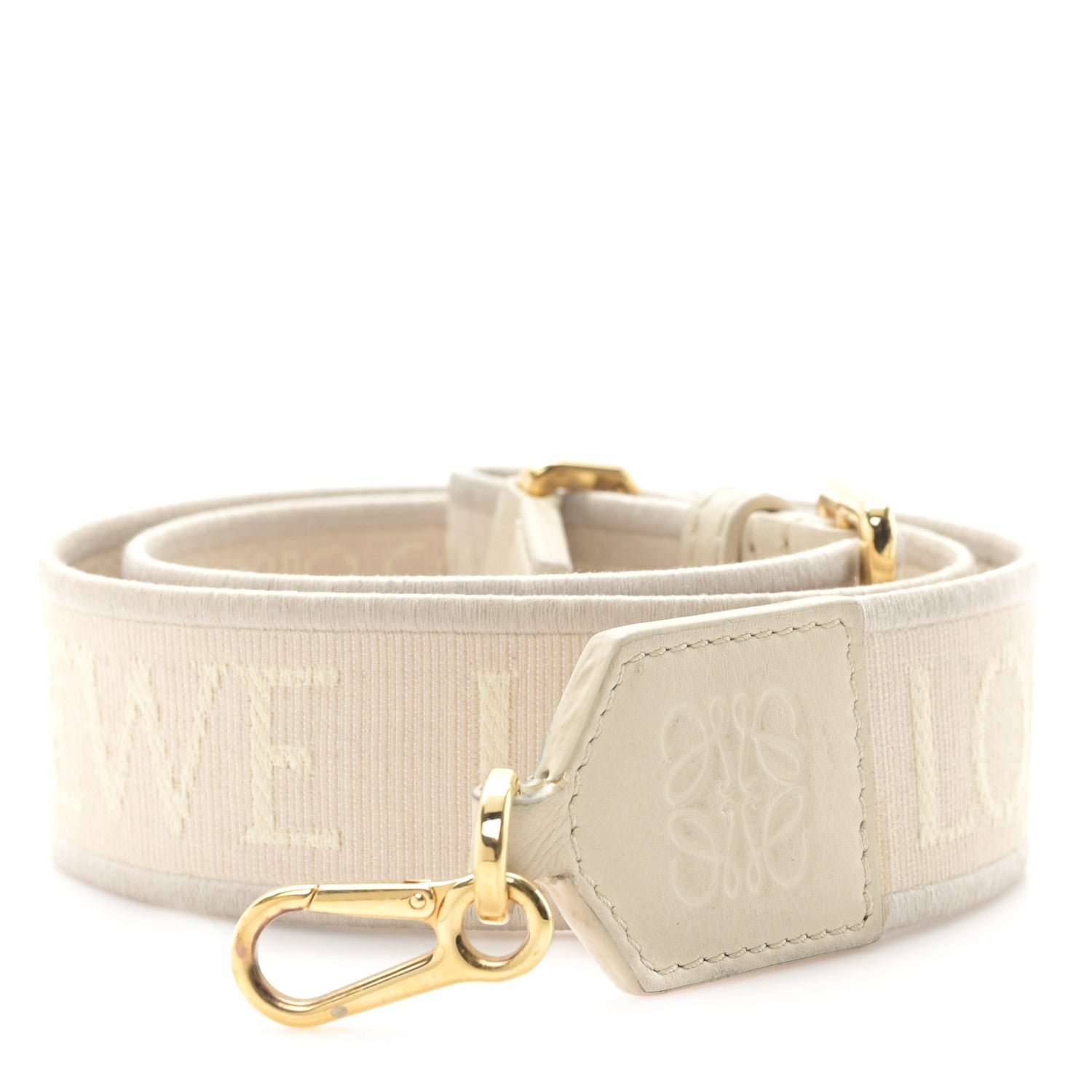Loewe Calfskin Jacquard Webbing Anagram Strap Ecru 1 of 4