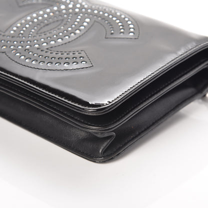Chanel Patent Strass Wallet On Chain WOC Black 6 of 12