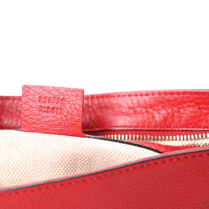 Gucci Pebbled Calfskin Medium Soho Flap Crossbody Tabasco Red 9 of 12