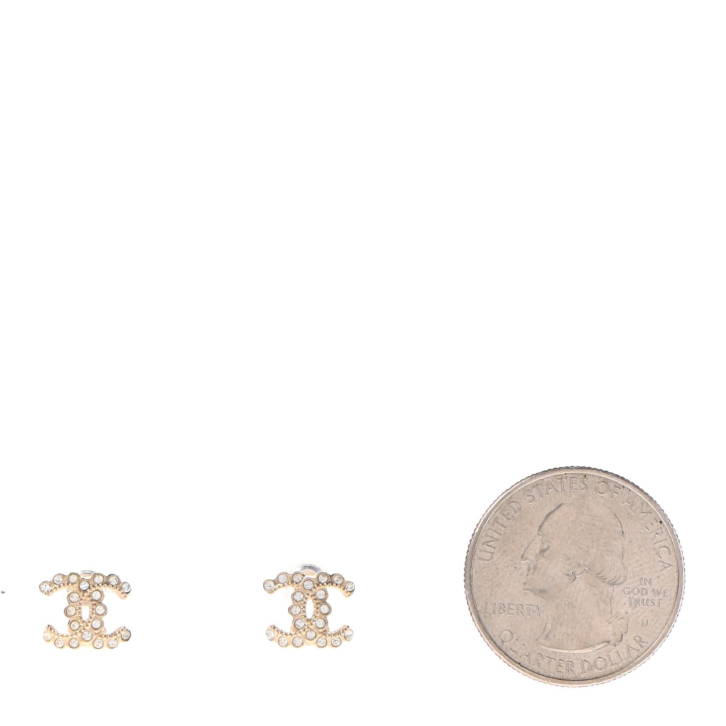 Crystal CC Earrings Gold