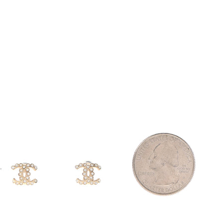 Chanel Crystal CC Earrings Gold 2 of 4