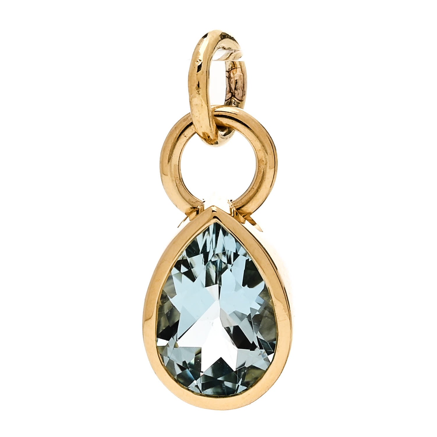 Foundrae 18K Yellow Gold Aquamarine Forever & Always Pear Pendant 1 of 5