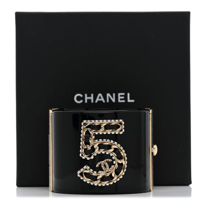 Chanel Resin Crystal Lambskin CC No 5 Cuff Black 5 of 5