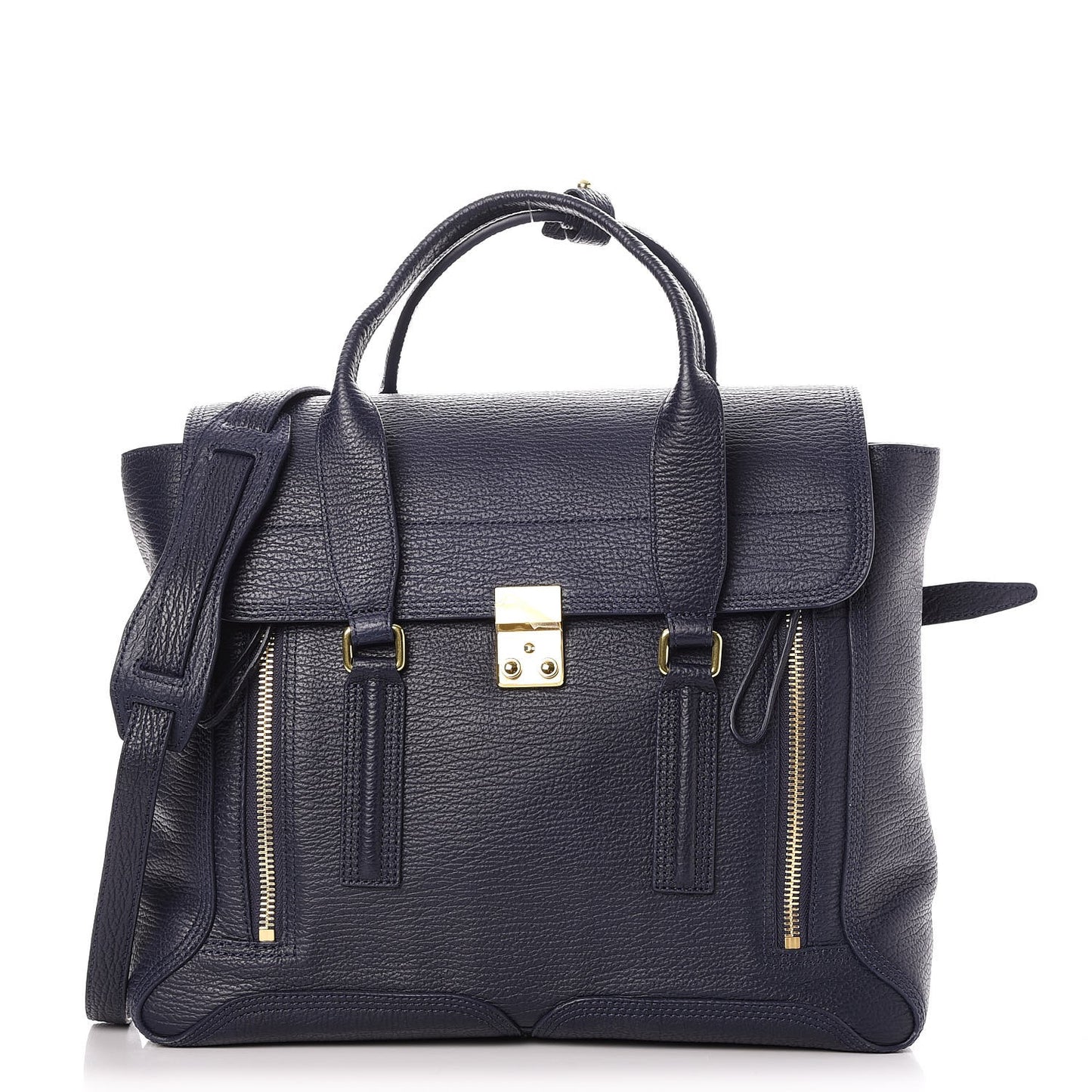 3.1 Textured Calfskin Large Pashli Satchel Ink