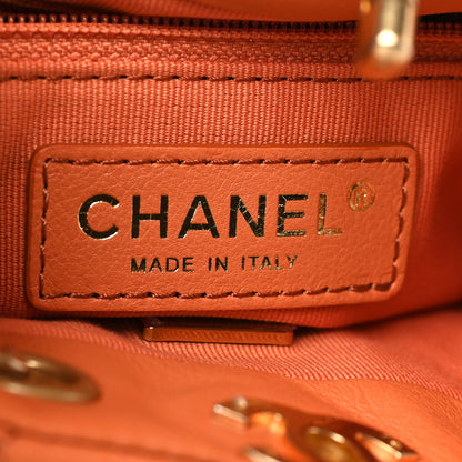 Chanel Calfskin Quilted Small CC Chain Bucket Backpack Orange 6 of 10