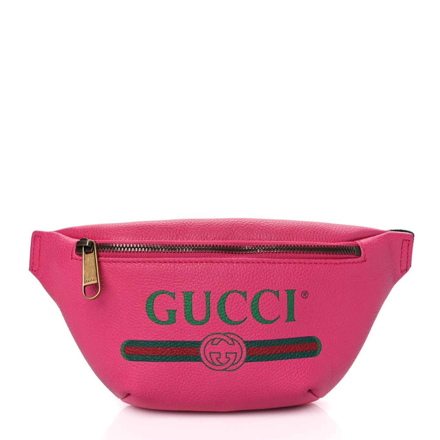Grained Calfskin Small Logo Belt Bag Box Pink Green