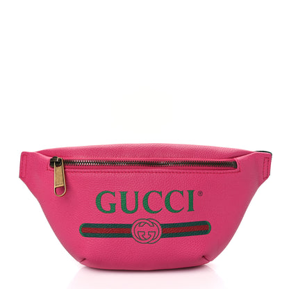Gucci Grained Calfskin Small Logo Belt Bag Box Pink Green 1 of 10