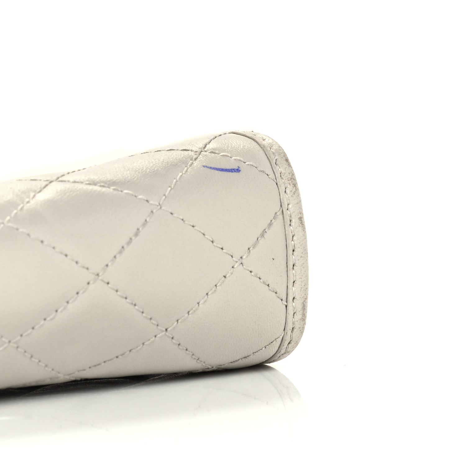 Lambskin Quilted Monogram Baby Victoire Chain Clutch Blanc Vintage