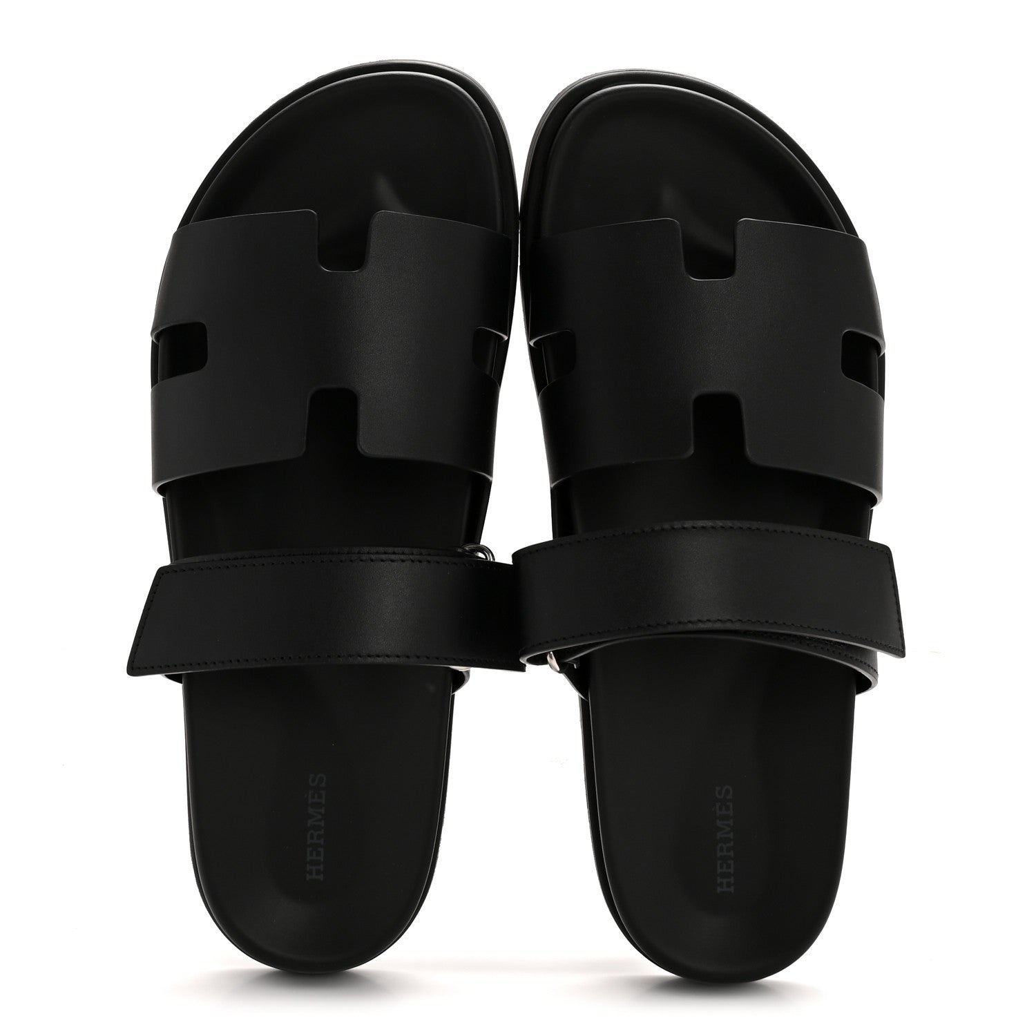 Hermes Calfskin Mens Chypre Sandals 44 Black 4 of 22
