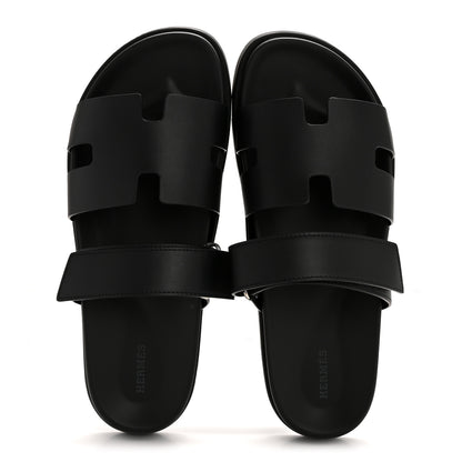 Hermes Calfskin Mens Chypre Sandals 44 Black 4 of 22