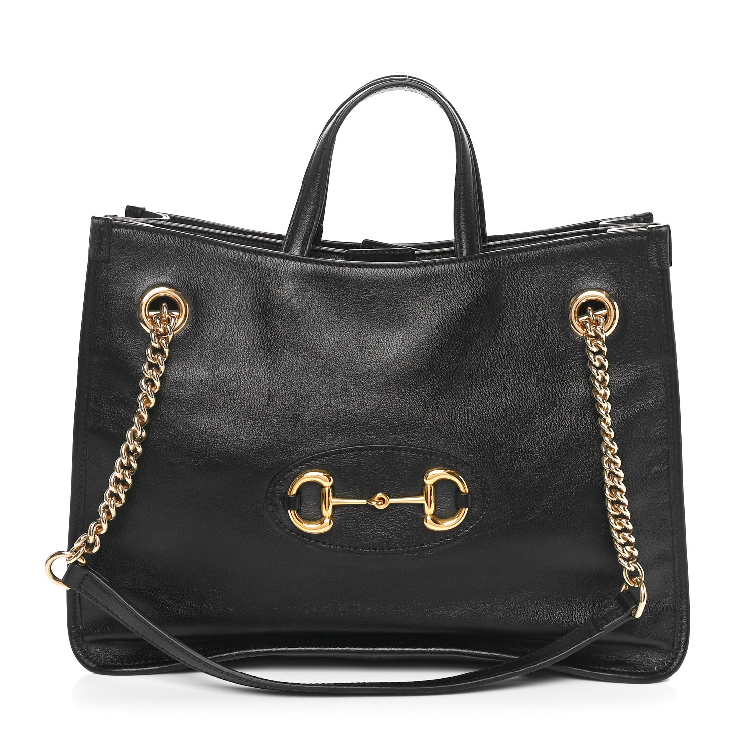 Gucci New Sakai Calfskin Lux Medium Horsebit 1955 Tote Bag Black 1 of 10