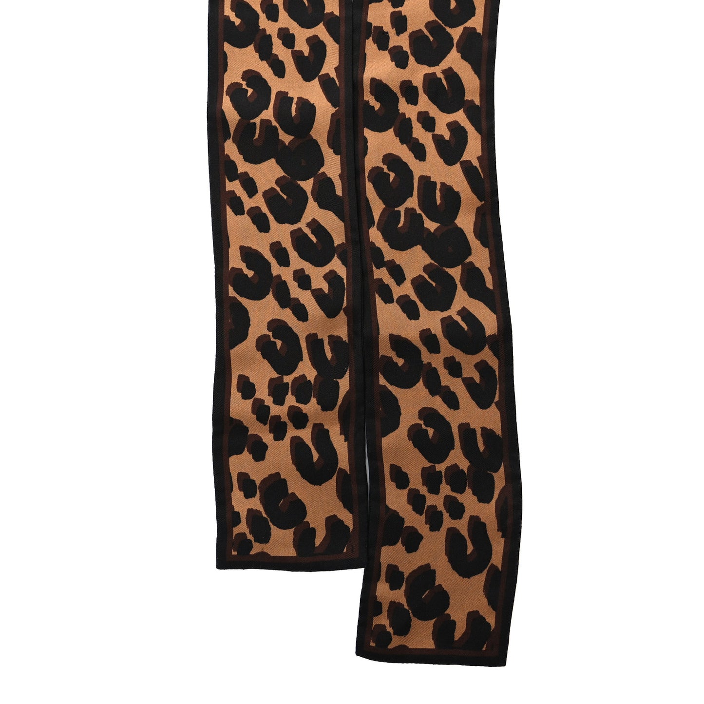Silk Leopard Bandeau Scarf Marron