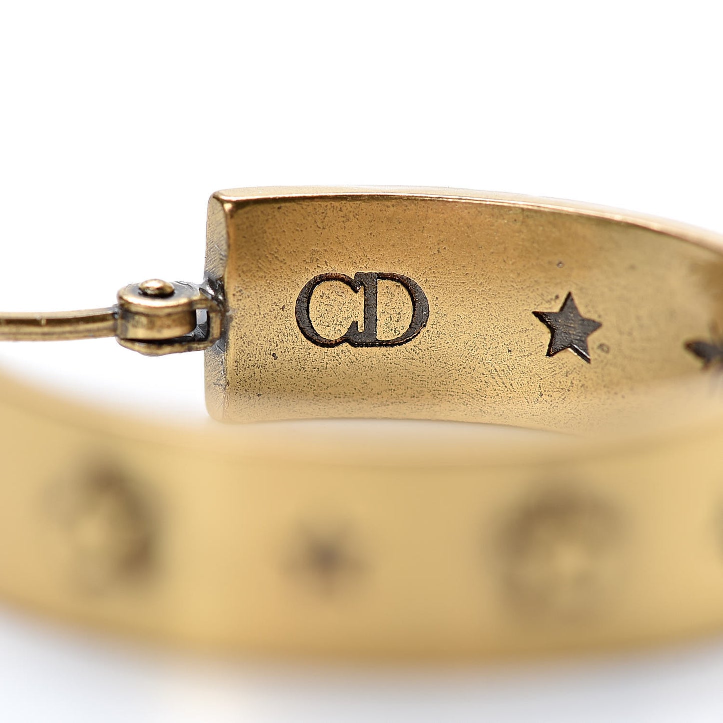 Metal Small J'Adior Star Hoop Earrings Aged Gold