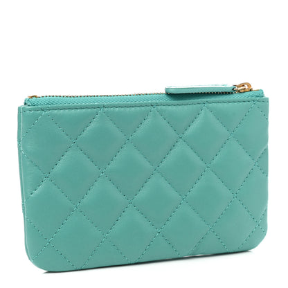 Chanel Lambskin Quilted Small Cosmetic Case Green 3 of 8