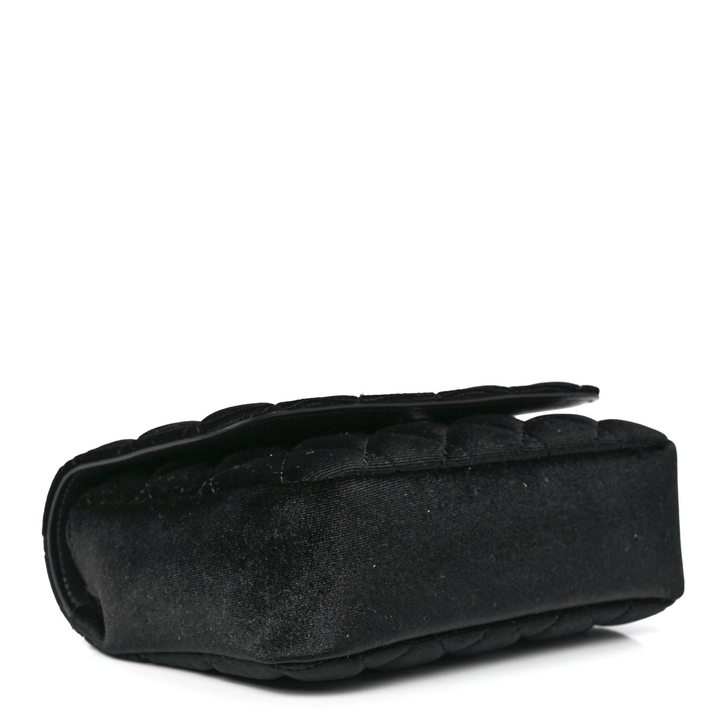 Velvet Quilted Icon Crossbody Bag Black