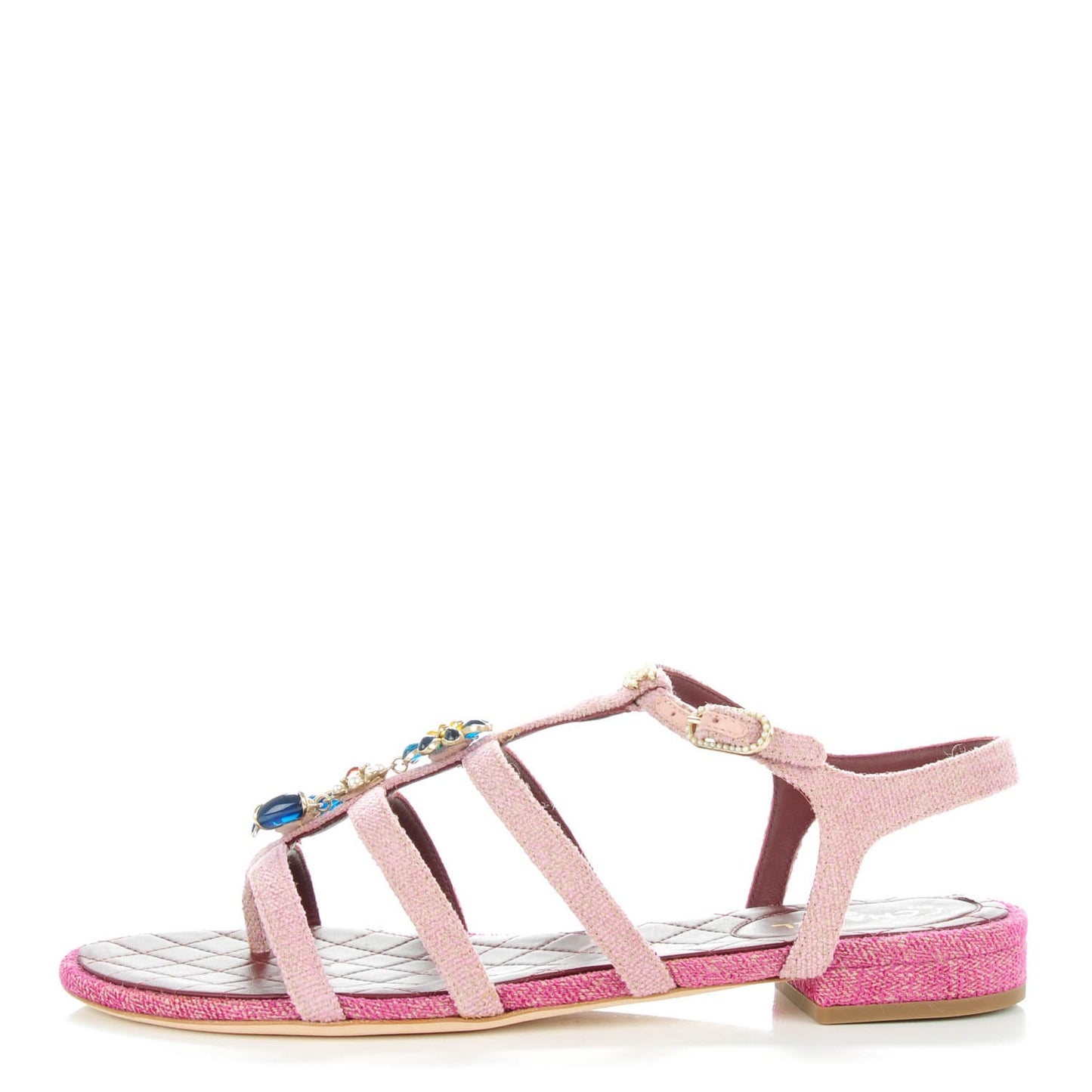 Tweed Poured Glass Sandals 39.5 Pink