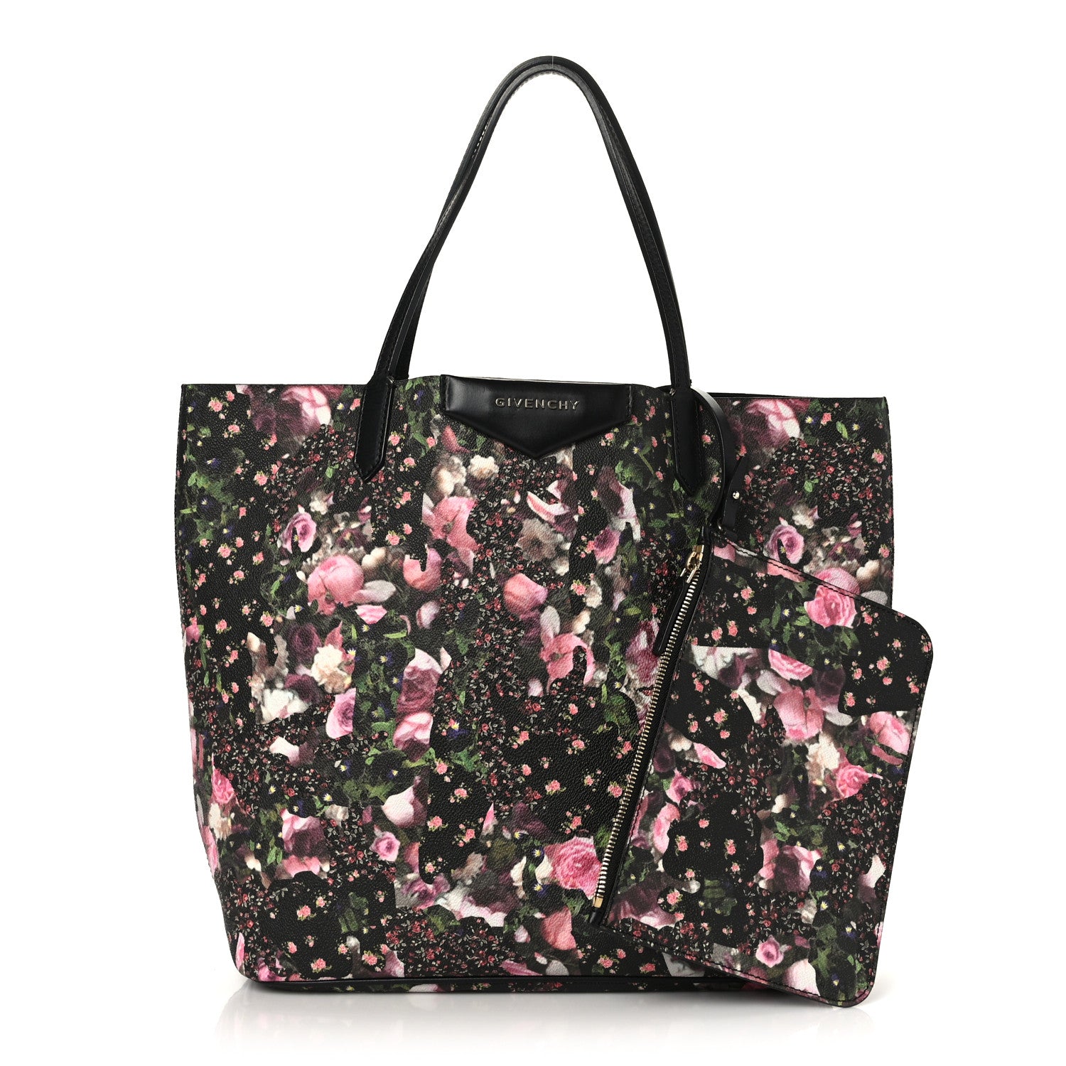 Givenchy Textured Coated Canvas Roses Camouflage Print Large Antigona Tote Black 1 of 9