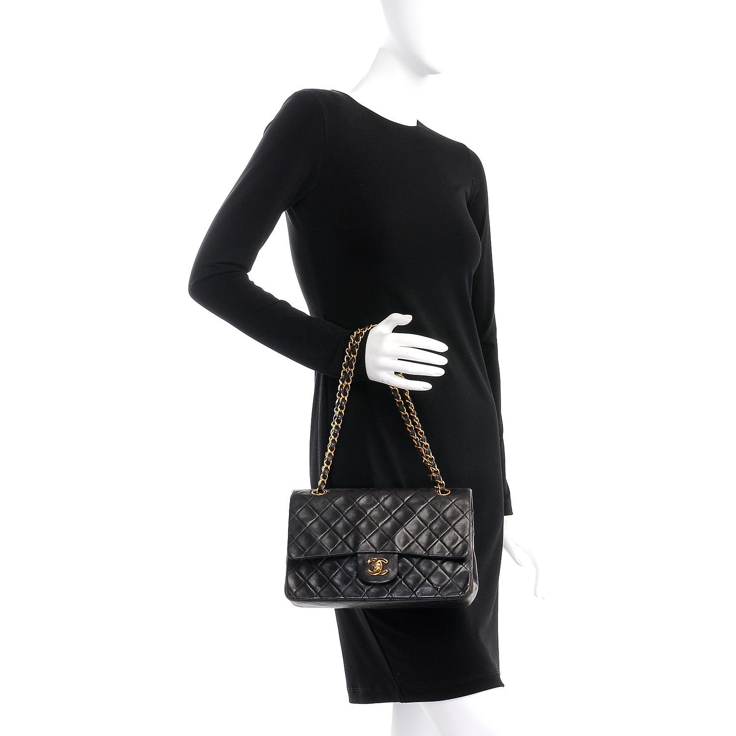 Chanel Lambskin Quilted Medium Double Flap Black 2 of 11