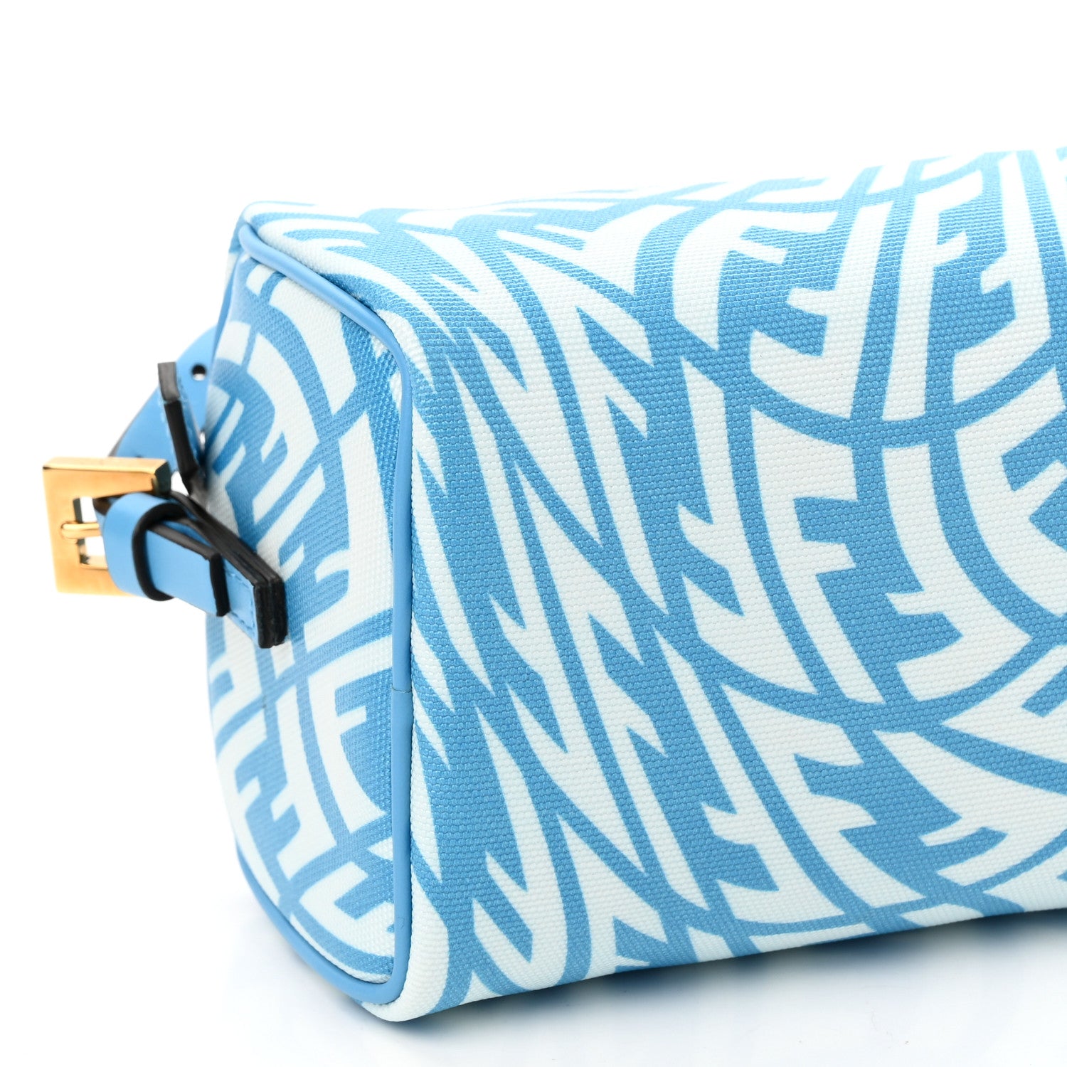 Fendi X SARAH COLEMAN Glazed Canvas Vitello King FF Vertigo Mini Shoulder Bag Cyber Blue White 9 of 10