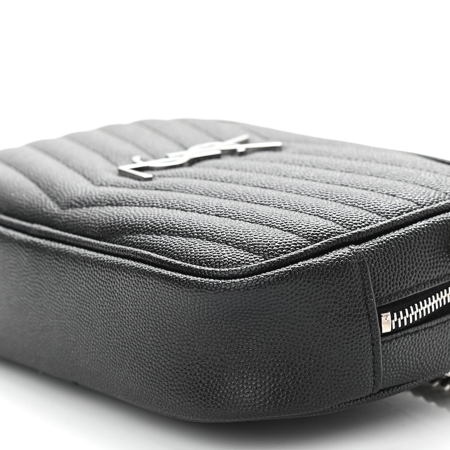 Saint Laurent Grain De Poudre Matelasse Monogram Mini Lou Camera Bag Black 9 of 9