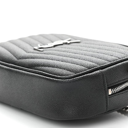 Saint Laurent Grain De Poudre Matelasse Monogram Mini Lou Camera Bag Black 9 of 9