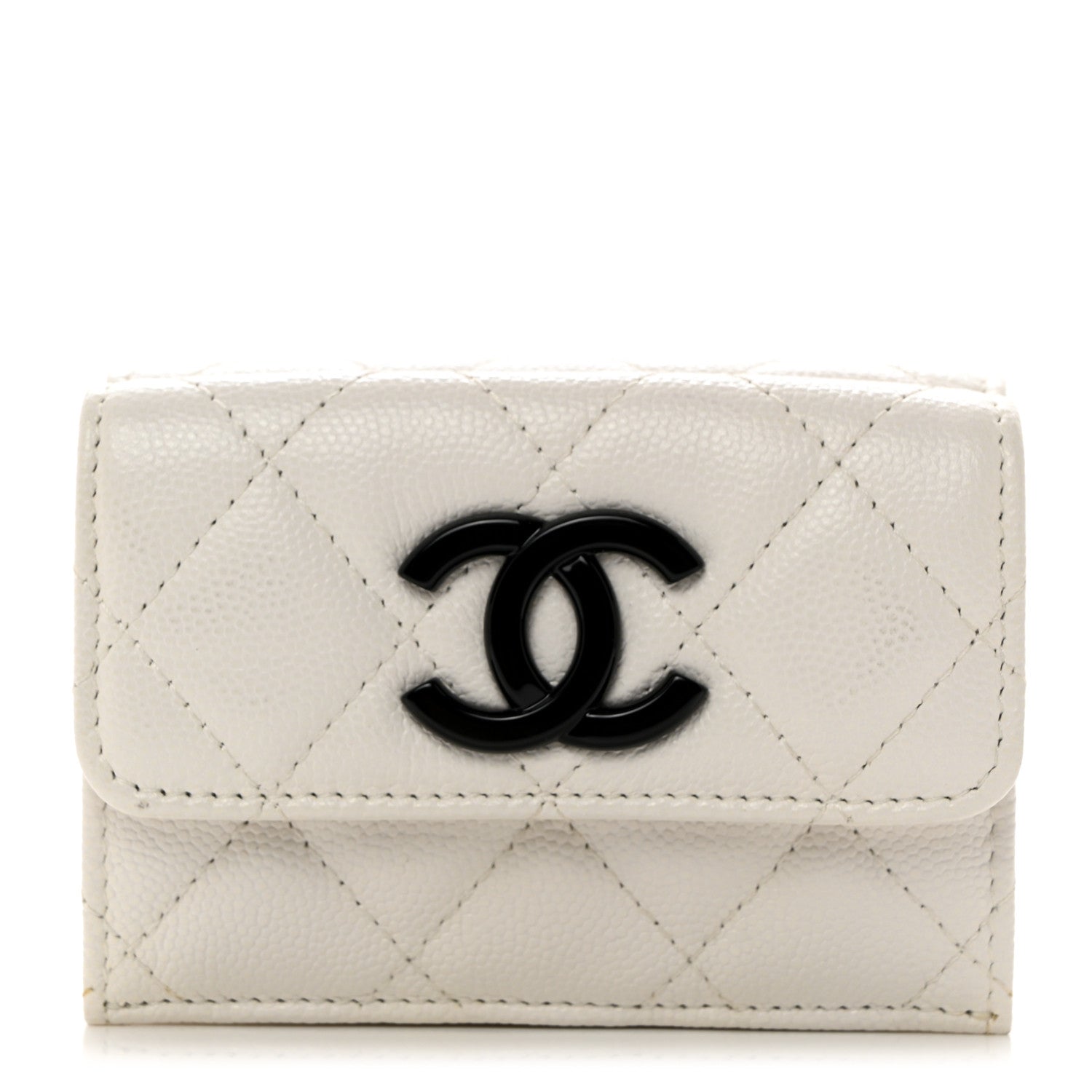 Chanel Caviar Quilted My Everything Small Flap Wallet White 1 of 10