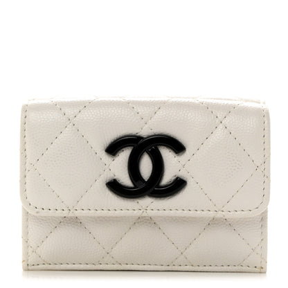 Chanel Caviar Quilted My Everything Small Flap Wallet White 1 of 10