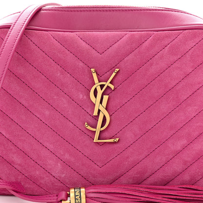 Saint Laurent Suede Matelasse Monogram Lou Camera Bag Rose 8 of 12