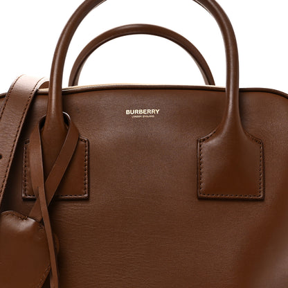 Burberry Smooth Calfskin Canvas Medium Cube Bowling Bag Malt Brown 7 of 9