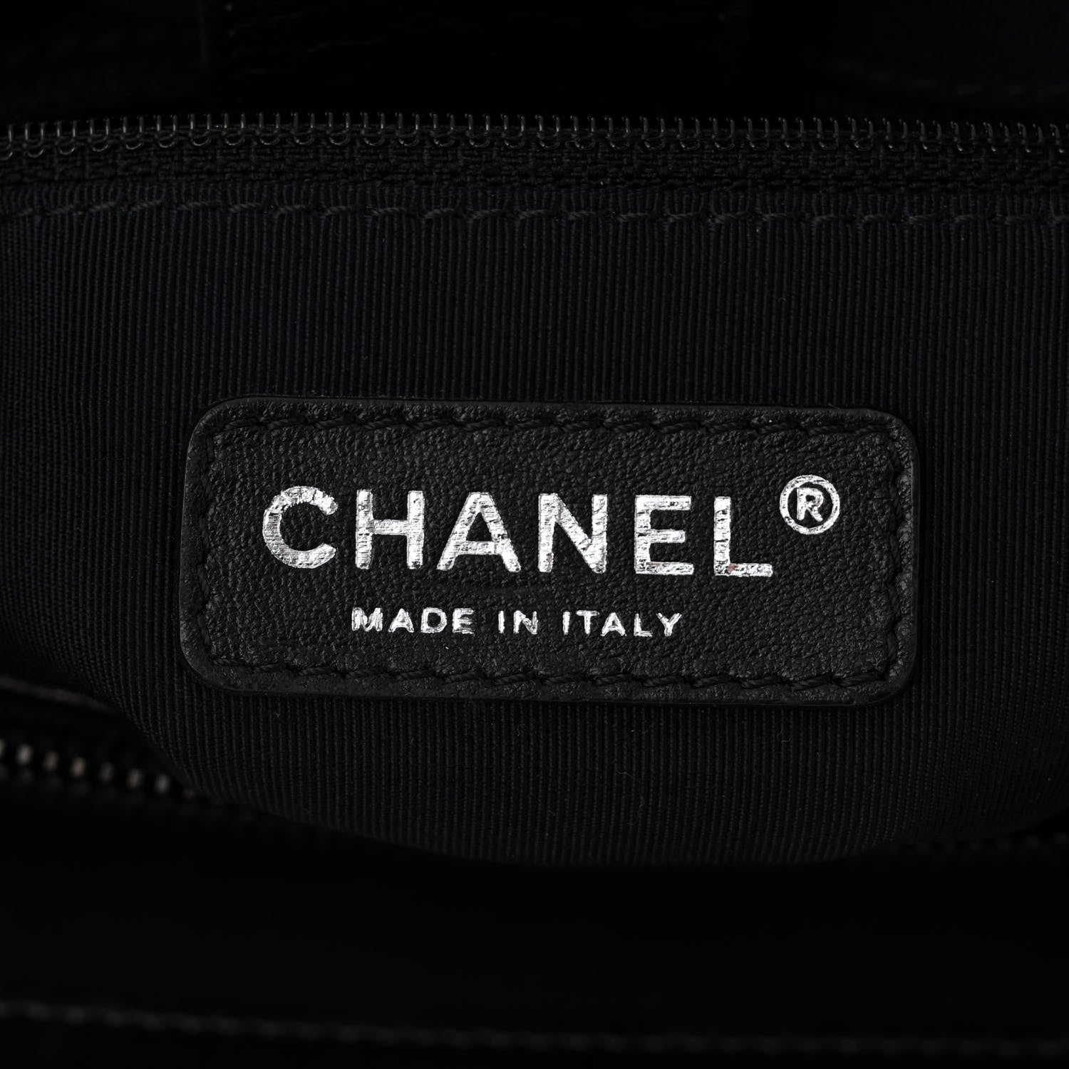 Chanel Metallic Aged Calfskin Quilted Small Chain Me Tote Dark Silver 6 of 11