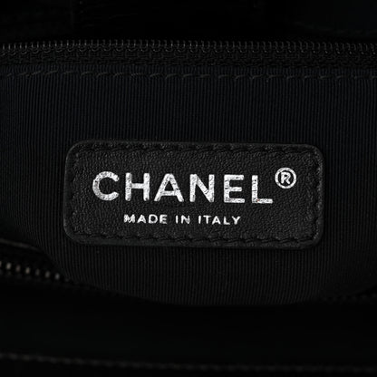 Chanel Metallic Aged Calfskin Quilted Small Chain Me Tote Dark Silver 6 of 11