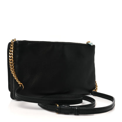 Saint Laurent Lambskin Patchwork Monogram Jamie Chain Wallet Black 2 of 9