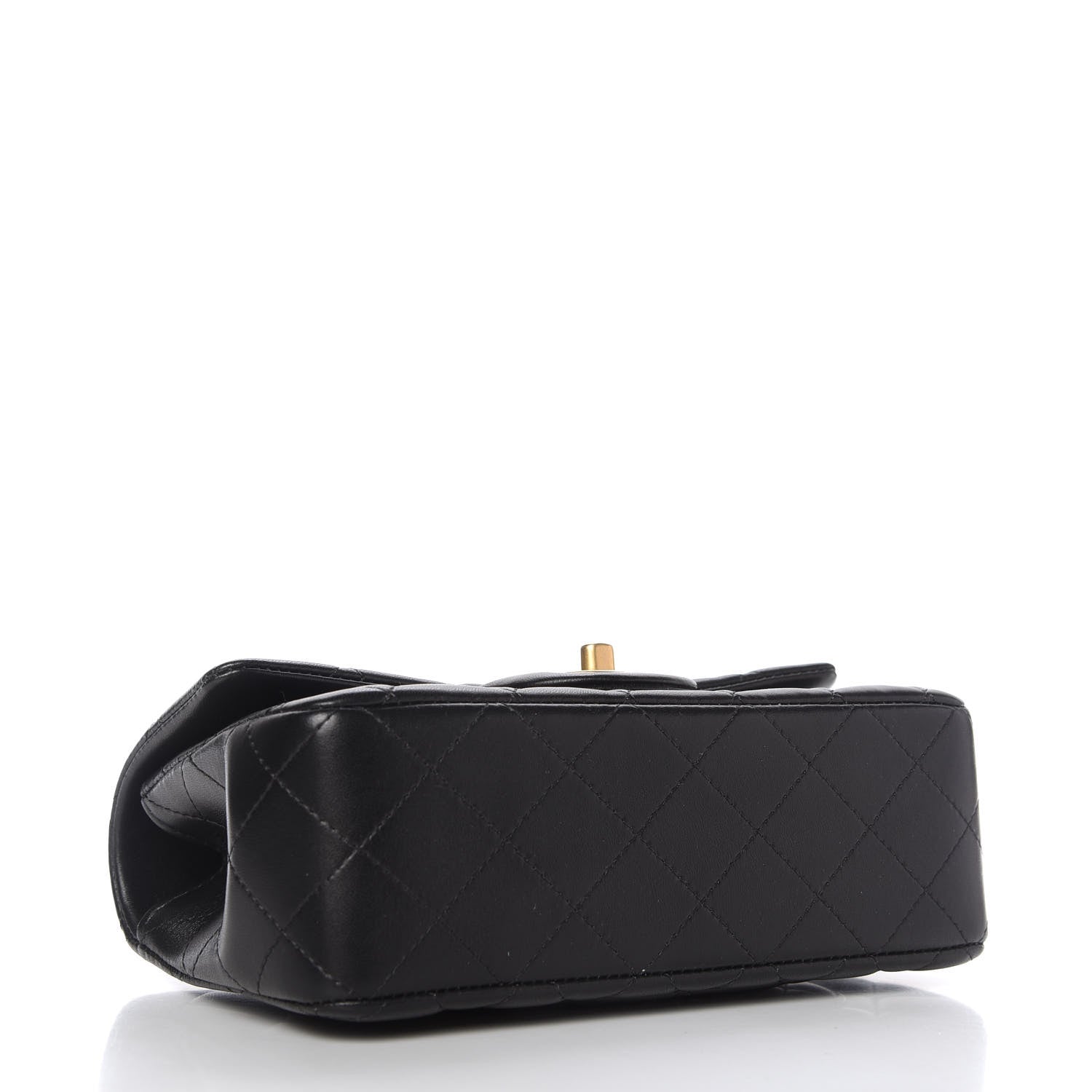 Chanel Lambskin Quilted Mini Top Handle Rectangular Flap Black 4 of 11