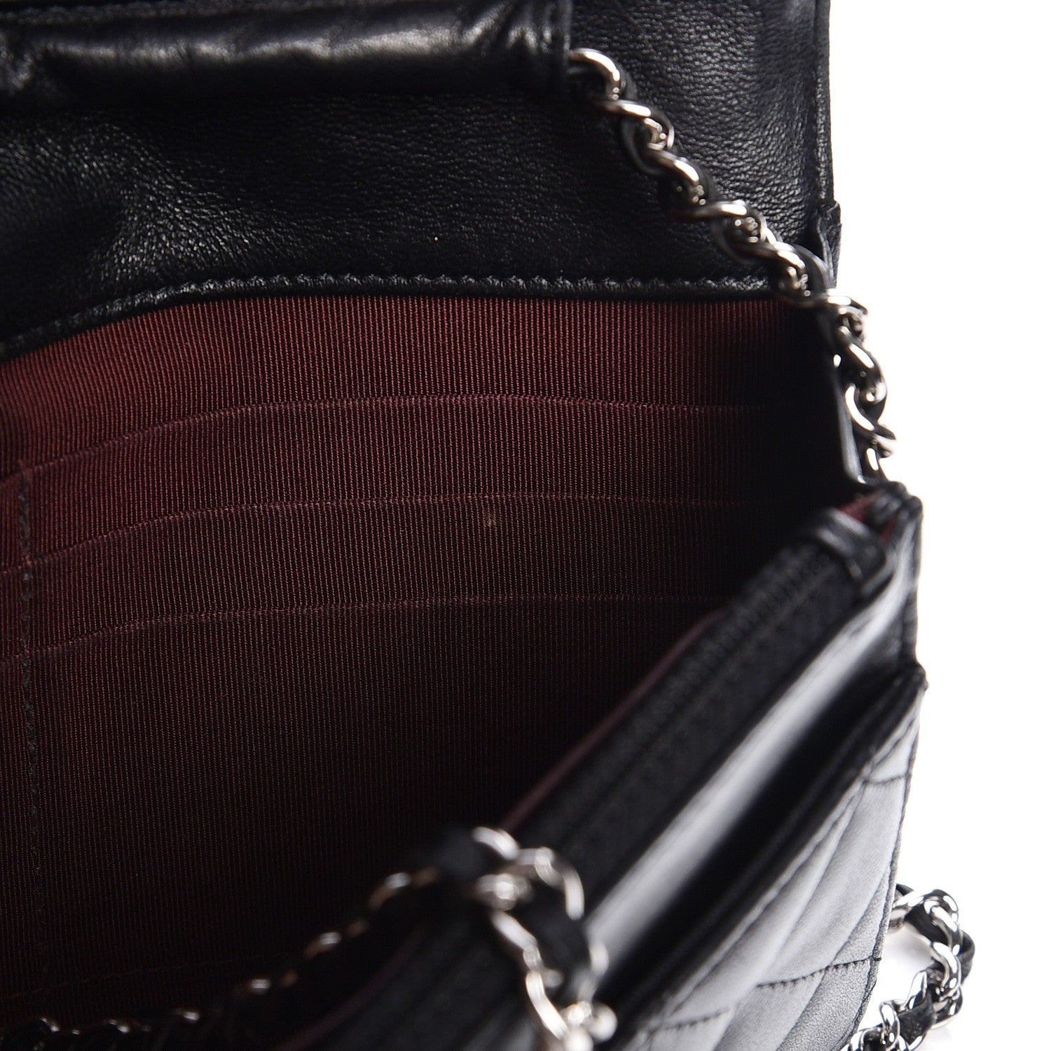 Chanel Lambskin Quilted Wallet On Chain WOC Black 9 of 10