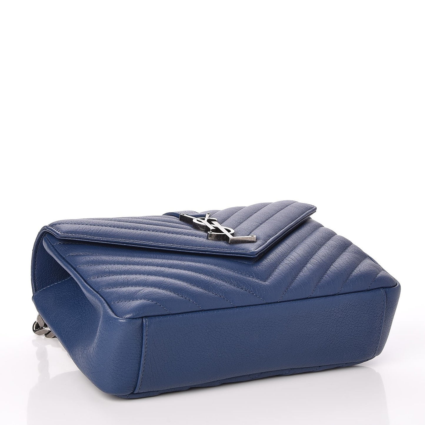Sheepskin Matelasse Monogram Medium College Bag Navy