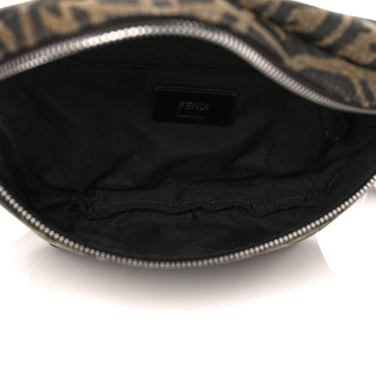 Fendi X SARAH COLEMAN Fabric Jacquard Vitello Century Matte FF Vertigo Kids Belt Bag Moro Black 5 of 9