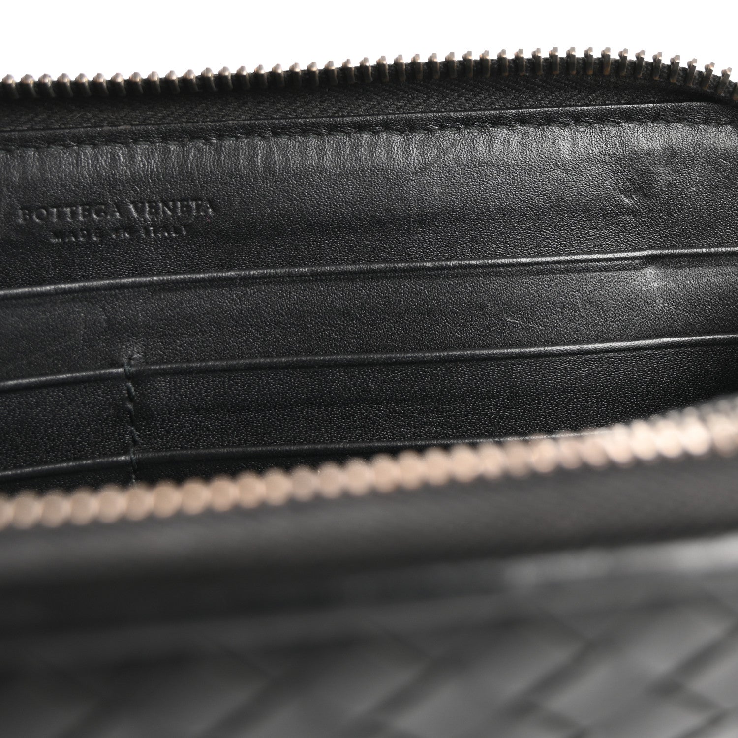 Bottega Veneta Nappa Intrecciato Zip Around Wallet Black 10 of 17