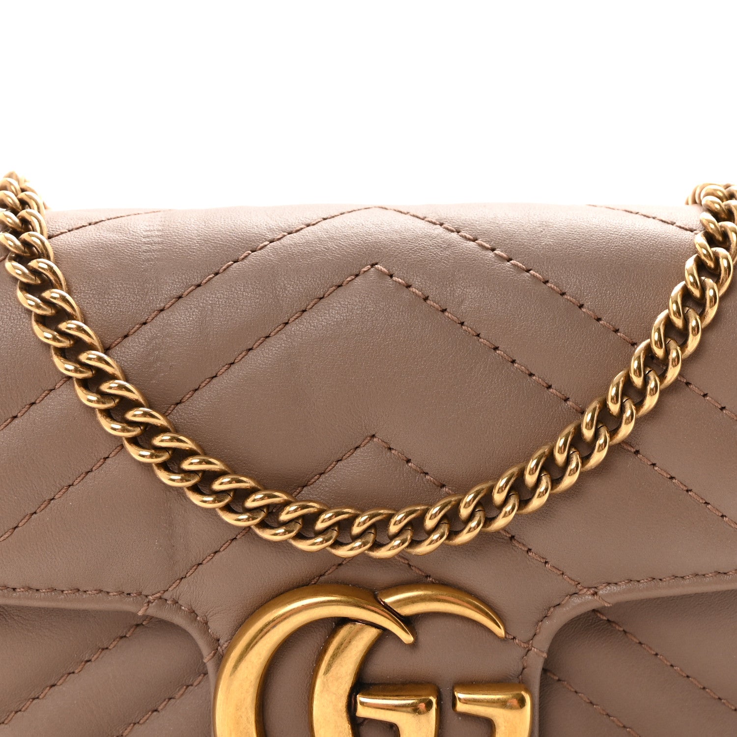Gucci Calfskin Matelasse Super Mini GG Marmont Shoulder Bag